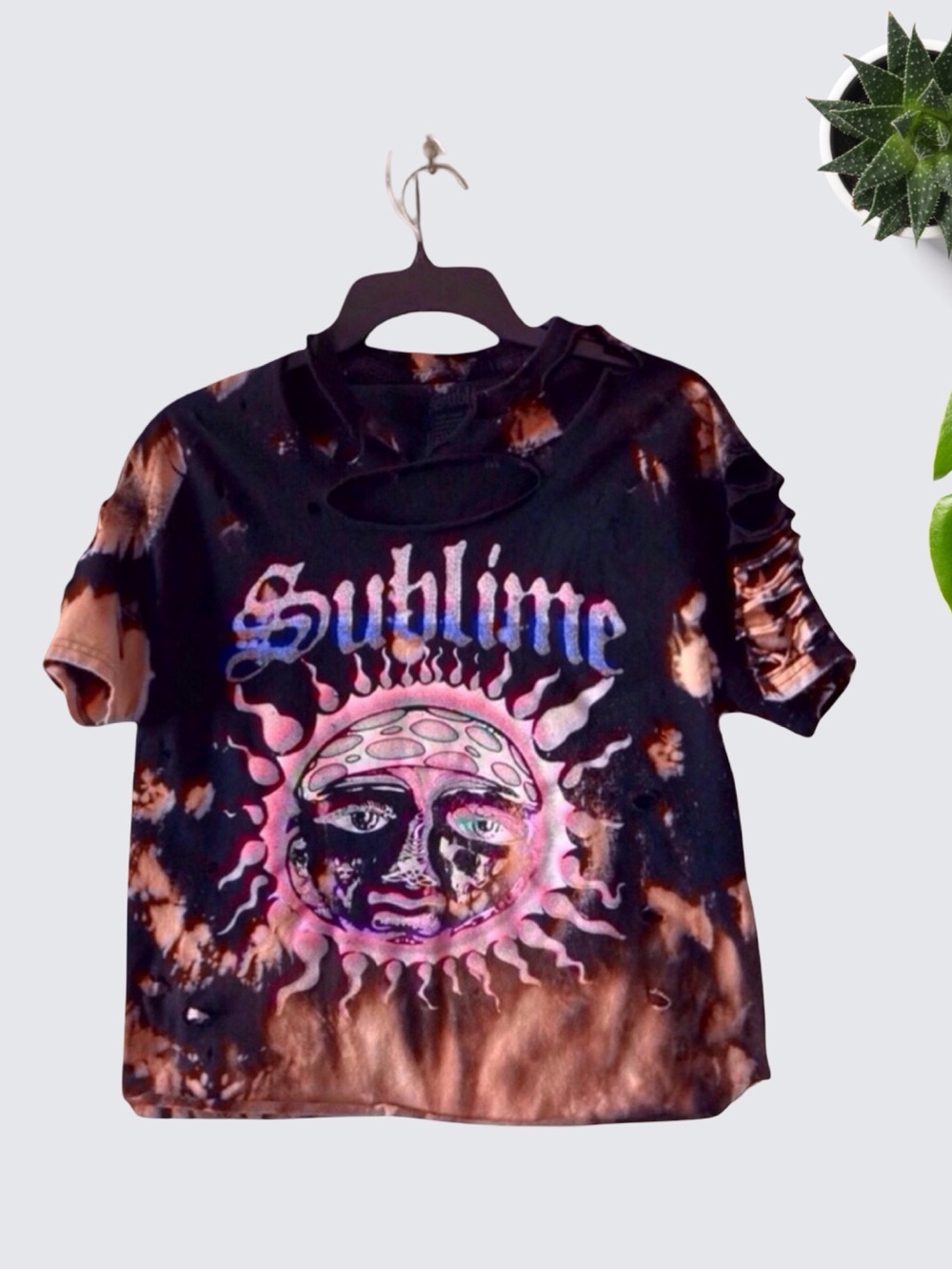 Sublime Bleach-Dye Band Tee | Distressed Grunge Fit